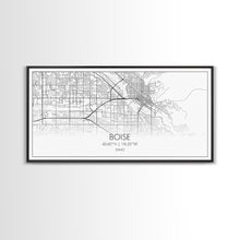 Load image into Gallery viewer, Boise Street Map, Idaho Map, Map Print, Modern Art, Wall Art, Canvas Art, Friendship Gift, Minimalist Décor, Bar Cart Décor, Rustic Home Art