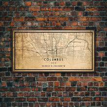 Cargar imagen en el visor de la galería, Columbus vintage map print poster or framed canvas, Ohio map print poster canvas, Columbus city map print poster canvas