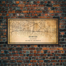 Load image into Gallery viewer, Denver map print poster canvas, Colorado map print poster canvas, Denver city map print poster canvas, framed road map art, office decor