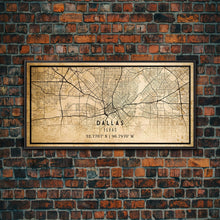 Load image into Gallery viewer, Dallas Map Canvas Print, Texas Map Print, Texas Wall Art, Dallas Map Poster, US, USA Maps, Dallas Maps, Map Gifts, Large Framed Map Print