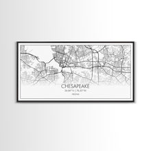 Load image into Gallery viewer, Chesapeake Street Map, Virginia Map, Map Print, Modern Art, Wall Art, Canvas Art, Gift For Friend, Teen Bedroom Décor, Rustic Mantle Décor
