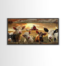 Carregar imagem no visualizador da galeria, Charming desert garden with blooming cacti and sunset, Framed Canvas Print, perfect for rustic farmhouse living room art