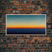 Load image into Gallery viewer, Beautiful Art deco style watercolor sunset, framed canvas print, ready to hang framed wall art