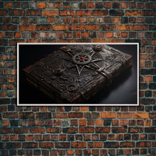 Carregar imagem no visualizador da galeria, A Book Of Spells Framed Canvas Print, Halloween Wall Art, Halloween Decor, Canvas Wall Art With Frame, Spellbook Art