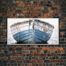 Load image into Gallery viewer, Boho Style Nautical Decor, Minimalist Art, Framed Canvas Print, Photograph Of An Old Wooden Ship, Beachhouse Decor, Wood Boat, Gift For Him