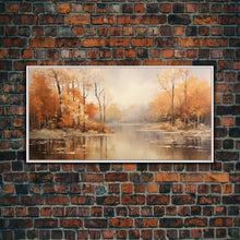 Carregar imagem no visualizador da galeria, Fall Centerpiece Landscape Painting Canvas Print, Autumn Decor, Fall Centerpiece, Fall Home Decor, Fall Wall Decor, Fall Home Decor