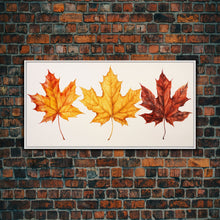 Carregar imagem no visualizador da galeria, Autumn Leaves Centerpiece, Photography Study, Framed Canvas Print, Fall Decor, Autumn Decor, Seasonal Art, Fall Centerpiece, Fall Art