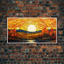 Carregar imagem no visualizador da galeria, Abstract Nature Fall Wall Art, Fall Home Decor, Autumn Wall Art, Fall Leaves, Farmhouse Fall Decor, Canvas Wall Art, Panoramic Art