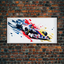 Carregar imagem no visualizador da galeria, Formula 1 Race Car Graffiti Art, Framed Canvas Print, Wall Art, Mancave Art, F1 Splatter Art