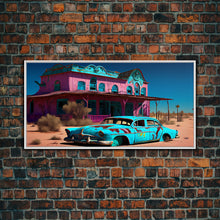 Carregar imagem no visualizador da galeria, Fallout Style Art, Atomic age, abandoned post apocalyptic, framed canvas print, cool wall art