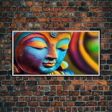 Load image into Gallery viewer, Colorful Buddha Canvas Wall Art, Framed Canvas Print, Buddhism Print, Yoga, Zen Wall Art, Buddha Decor