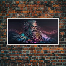Carregar imagem no visualizador da galeria, Aegir, God Of The Sea, Framed Canvas Print, Norse Mythology, Norse Art, Living Room Wall Art