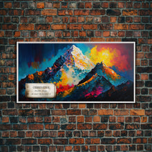Cargar imagen en el visor de la galería, Churen Himal, Travel Poster Wall Art, Framed Canvas Print, Mountain Art, Mountain Landscape Painting