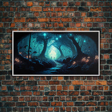 Load image into Gallery viewer, Beautiful Fantasy Art, Framed Canvas Print, Moonlit Forest Floor Fantasy Concept Art