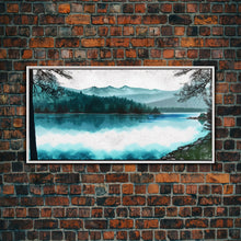 Load image into Gallery viewer, Mountain Lake, Watercolor Landscape Painting Canvas Print - Ready To Hang Large Gallery Wrapped Canvas Wall Art Prints With Floating Frames