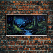 Load image into Gallery viewer, Enchanted Forest Painting, Fantasy Art, Fairy House, Fantasy, Woodland Decor, Woods, Forest, Fairy Forest with Blue Butterflies