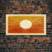 Carregar imagem no visualizador da galeria, Abstract Midcentury Modern Sunburst, Canvas Print, Art Deco Style wall art, sun with sun rays, sun burst, boho style, ready to hang