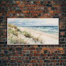 Carregar imagem no visualizador da galeria, Framed Ocean Art, Beach Wall Art, Canvas Print, Framed Wall Art, Living Room Wall Decor, Abstract Landscape Art, Beach Painting