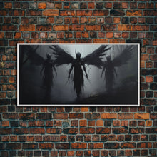 Carregar imagem no visualizador da galeria, Fallen Angels Canvas Print, Framed Wall Art, Halloween Decor, Angelic Art, Halloween Art Prints, Charcoal Sketch, Unique Wall Decor