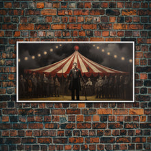 Load image into Gallery viewer, The Cursed Circus, Unique Halloween Art, Framed Canvas Print, Halloween Poster Art, Horror Prints, Victorian Oil Painting, Halloween Decor