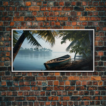 Load image into Gallery viewer, An Abandoned Canoe In The Florida Everglades - Florida Art - Framed Canvas Print - Liminal Spaces - Cool Wall Art - Eclectic Decor