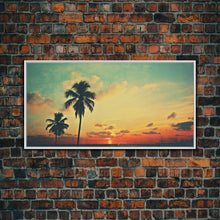 Load image into Gallery viewer, Distressed Old Photo Of Miami Beaches In the 1980s - Framed Canvas Print - Photography Print - Vaporwave Aesthetic Wall Art