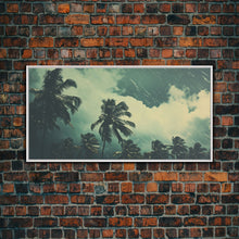 Carregar imagem no visualizador da galeria, A Florida Rain Storm, Framed Canvas Print, Liminal Art, Liminal Spaces, Framed Wall Art, Game Room Decor, Dark Moody Art