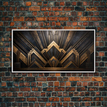 Load image into Gallery viewer, Black and Gold Art Deco Wall Art, Framed Canvas Print, 1920s Art Deco Print, Stylish Art Deco Canvas Poster, Framed or Unframed, Retro