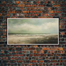 Carregar imagem no visualizador da galeria, Landscape Oil Painting Canvas Print Wall Art, Nature Framed Large Gallery Art, Minimalist Art, Ready To Hang, Moody and Drab Art