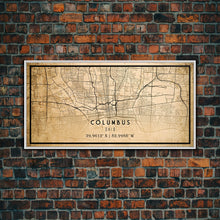Cargar imagen en el visor de la galería, Columbus vintage map print poster or framed canvas, Ohio map print poster canvas, Columbus city map print poster canvas