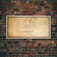 Load image into Gallery viewer, Budapest Hungary map print poster or framed canvas, Budapest map print poster canvas, Budapest map print poster canvas, Vintage Travel Art