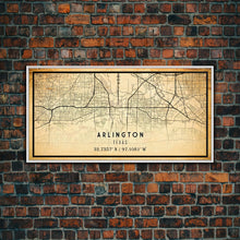 Carregar imagem no visualizador da galeria, Arlington Texas map print poster or framed canvas, Arlington map print poster canvas, Texas city map print poster canvas, Vintage Travel Art