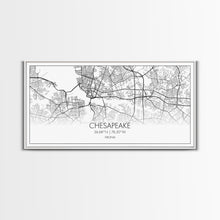 Load image into Gallery viewer, Chesapeake Street Map, Virginia Map, Map Print, Modern Art, Wall Art, Canvas Art, Gift For Friend, Teen Bedroom Décor, Rustic Mantle Décor