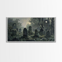 Load image into Gallery viewer, Dark Academia Wall Art, Framed Canvas Print, Spooky Halloween Wall Art, Halloween Wall Decor, Spooky Vibes, Victorian Oil Painting