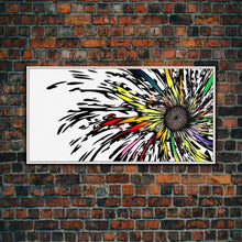 Carregar imagem no visualizador da galeria, Abstract Flower Art - Exploding Flower - Rainbow Flower Painting / Canvas Print - Framed Wall Art - Unique Minimalist / Expressionist Art