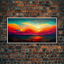 Load image into Gallery viewer, Beautiful sunset canvas print, canvas art, ink painting style, abstract sunset wall art, cool wall art