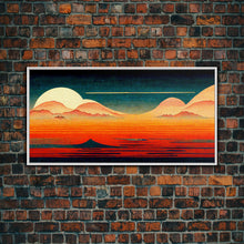 Carregar imagem no visualizador da galeria, Art Deco Sunset, Desert Dunes, Canvas Print ready to hang wall art, cool wall art