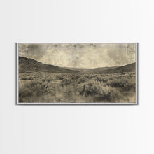 Carregar imagem no visualizador da galeria, Expansive Desert Landscape with Rolling Hills Framed Canvas Print for Farmhouse Bedroom Wall Art Rustic Home Decoration, Scenic Nature Scene