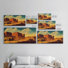 Carregar imagem no visualizador da galeria, Abandoned Art, 1940s Abandoned pueblo style villa, Wall Decor, Ready To Hang Framed Canvas Print, Oversize Wall Art