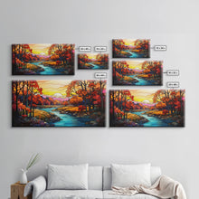 Load image into Gallery viewer, Beautiful Autumn Centerpiece Art, Framed Canvas Print, Stained Glass Style Decor, Fall Decor, Fall Art, Farmhouse Decor, Fall Home Decor