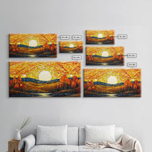 Carregar imagem no visualizador da galeria, Abstract Nature Fall Wall Art, Fall Home Decor, Autumn Wall Art, Fall Leaves, Farmhouse Fall Decor, Canvas Wall Art, Panoramic Art
