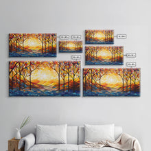 Carregar imagem no visualizador da galeria, Abstract Art Print, Botanical Art, Sunset Wall Art, Vibrant Art, Autumn Print, Fall Wall Art, Canvas Art Print, Wall Hanging, Panoramic Art