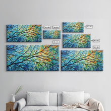 Load image into Gallery viewer, Beautiful Impasto Style Tree Branch& Leaves Canvas Print, Framed Wall Art, Above Sofa Art, Air BNB Decor, Framed Wall Decor, Centerpiece Art