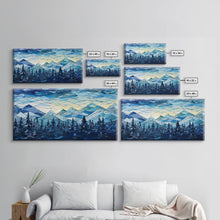 Carregar imagem no visualizador da galeria, Abstract Wall Art, Winter Wall Art, Mosaic Wall Art, Nature Art Print, Canvas Print, Wall Hanging, Landscape Art, Camper Wall Decor