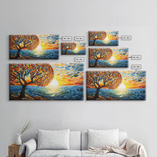 Carregar imagem no visualizador da galeria, Abstract Wall Art, Nature Wall Print, Mosaic Wall Art, Sunset Art, Canvas Print, Wall Hanging, Landscape Art, Home Office Art, Couples Gift