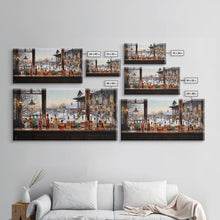 Load image into Gallery viewer, Bar Wall Decor, Winter Wall Print, Canvas Print, Wall Hanging, Panoramic Art, Home Bar Decor, Newlywed Gift, Tiny House Decor, Room Decor