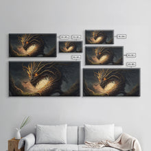 Carregar imagem no visualizador da galeria, Forest Dragon Nidhogg, Norse Mythology, Framed Canvas Print, Fantasy Dragon Art, Fantasy Decor