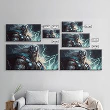 Load image into Gallery viewer, Thor God of Thunder, Framed Canvas Print, Norse Mythology Art, Fantasy Art