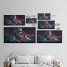 Carregar imagem no visualizador da galeria, Aegir, God Of The Sea, Framed Canvas Print, Norse Mythology, Norse Art, Living Room Wall Art