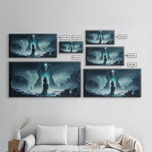 Load image into Gallery viewer, Doorway to Niflheim, Land of Mist and the Dead, Norse Mythology Fantasy Art, Framed Canvas Print, Fantasy Decor